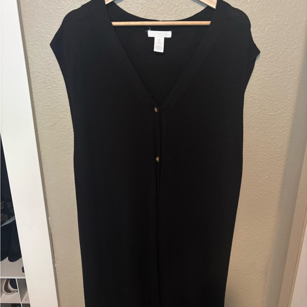 H&M Black Sleeveless Maxi Cardigan